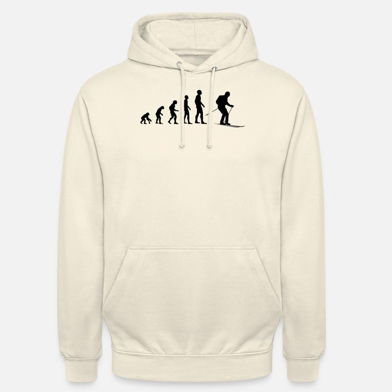 Evolution Skier Gift - Unisex Hoodie - vanilla