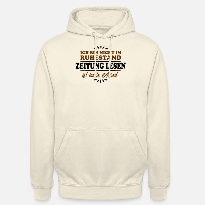 Retraité Retraité Retraité Journal-lu - Sweat-shirt à capuche unisexe - vanille