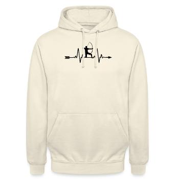 Archer Tir à l’arc Sport Battement de cœur - Sweat-shirt à capuche unisexe - vanille - Devant - Alina (178cm) & Michal (187cm)