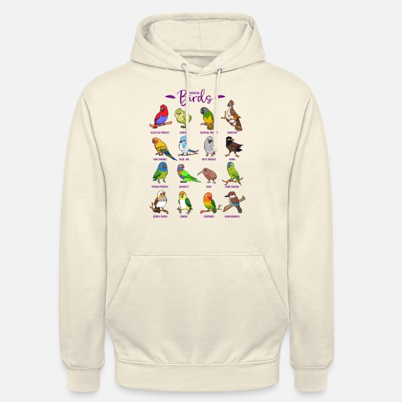 Différents oiseaux de dessin animé - Sweat-shirt à capuche unisexe - vanille