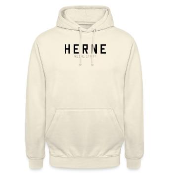 Herne Meine Stadt - Unisex Hoodie - Vanille-Milchshake - Vorne - Alina (178cm) & Michal (187cm)