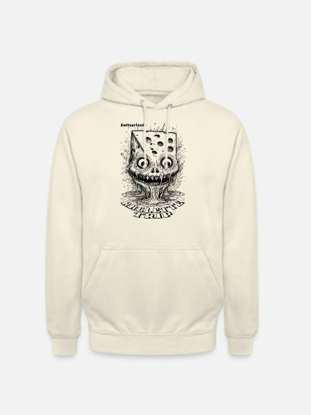 Comic Horror T-Shirt with Melting Cheese - Unisex Hoodie - vanilla