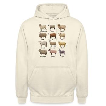 Dessins de moutons - Moutons - Sweat-shirt à capuche unisexe - vanille - Devant - Alina (178cm) & Michal (187cm)