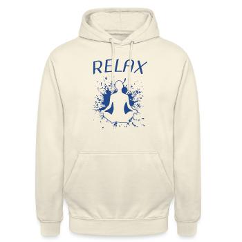 RELAX - Unisex Hoodie - Vanille-Milchshake - Vorne - Alina (178cm) & Michal (187cm)