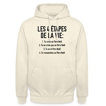les 4 étapes de la vie - Sweat-shirt à capuche unisexe - vanille - Devant - Alina (178cm) & Michal (187cm)