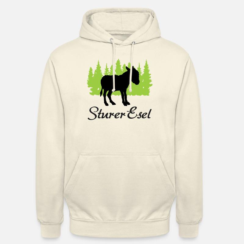 "Sturer Esel: Eigenwillige Beharrlichkeit" - Unisex Hoodie - Vanille-Milchshake