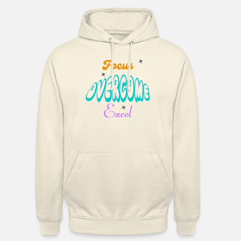 Fucus, Overcome, Excel typography - Unisex Hoodie - vanilla