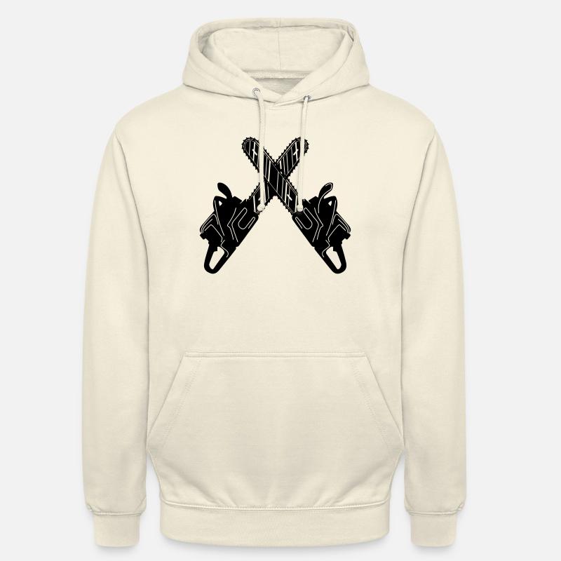Deux tronçonneuses croisées - Sweat-shirt à capuche unisexe - vanille