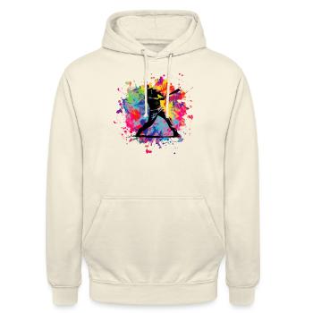 baseball - Unisex Hoodie - Vanille-Milchshake - Vorne - Alina (178cm) & Michal (187cm)