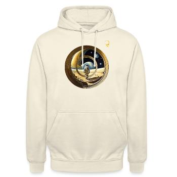 FENSTER ZUM WELTRAUM - Unisex Hoodie - Vanille-Milchshake - Vorne - Alina (178cm) & Michal (187cm)