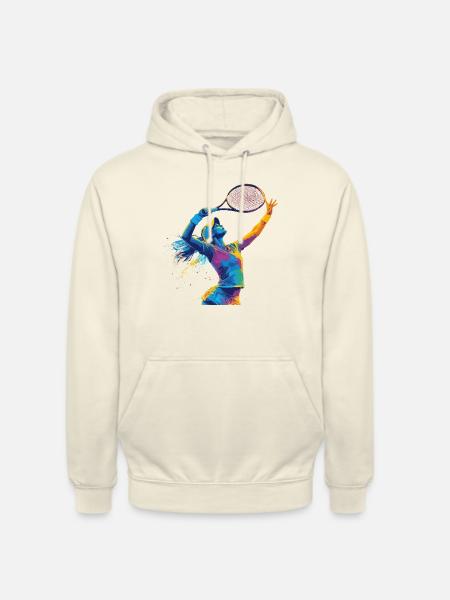 Tennis player serve - Unisex Hoodie - vanilla