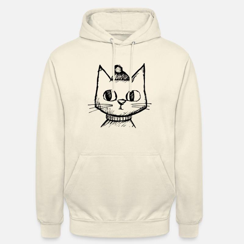 Chat Chats Visage de chat - Sweat-shirt à capuche unisexe - vanille