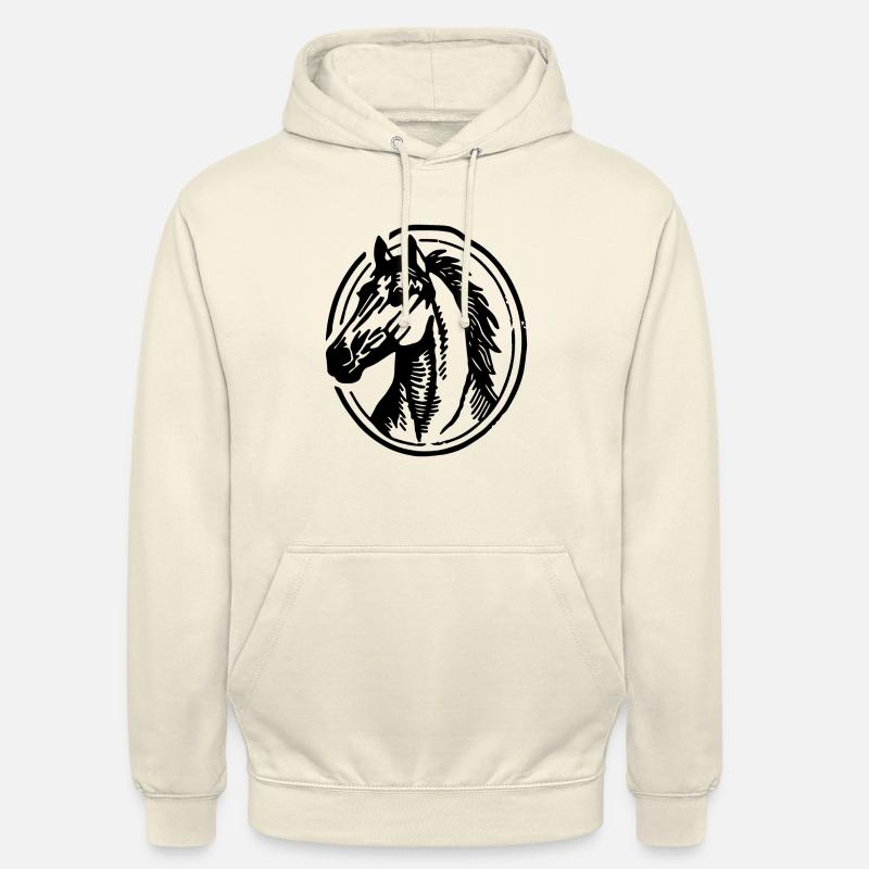 Cheval Chevaux Équitation Cavalier - Sweat-shirt à capuche unisexe - vanille