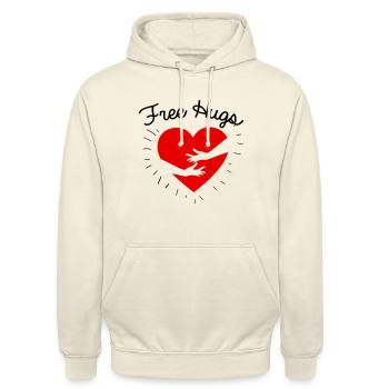 Câlins gratuits - Sweat-shirt à capuche unisexe - vanille - Devant - Alina (178cm) & Michal (187cm)