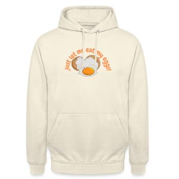 just let me eat my eggs - Unisex Hoodie - vanilla - Front - Alina (178cm) & Michal (187cm)