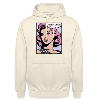 Hallo Mädels - Unisex Hoodie - Vanille-Milchshake - Vorne - Alina (178cm) & Michal (187cm)
