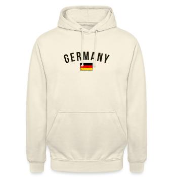 I Love Germany Deutschland - Unisex Hoodie - Vanille-Milchshake - Vorne - Alina (178cm) & Michal (187cm)