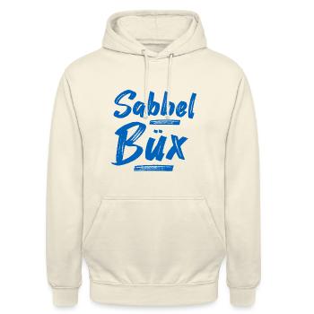 Sabbelbüx Plattdeutsch blau - Unisex Hoodie - Vanille-Milchshake - Vorne - Alina (178cm) & Michal (187cm)