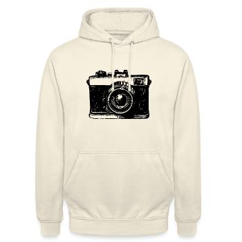 Kamera Fotograf Fotografieren - Unisex Hoodie - Vanille-Milchshake - Vorne - Alina (178cm) & Michal (187cm)
