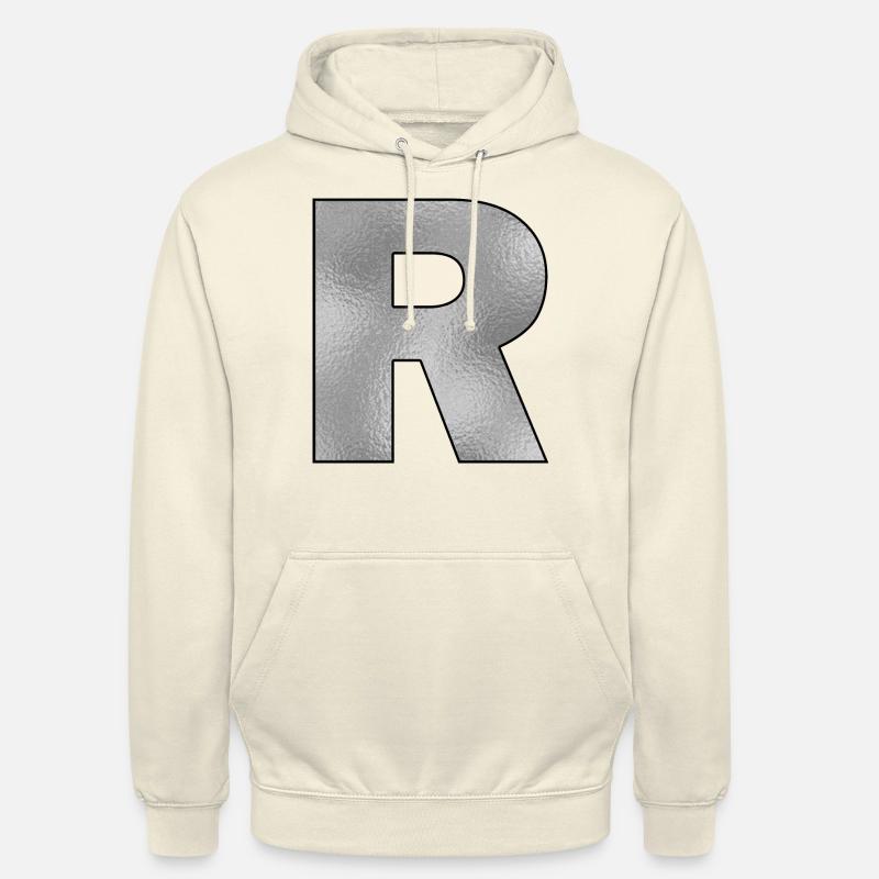 Buchstabe R Silber - Unisex Hoodie - Vanille-Milchshake