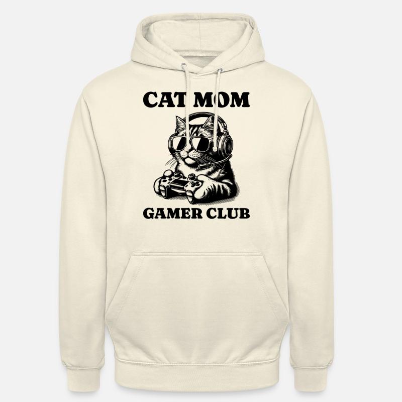 Chat Joueuse Chat Maman Gameuse - Sweat-shirt à capuche unisexe - vanille