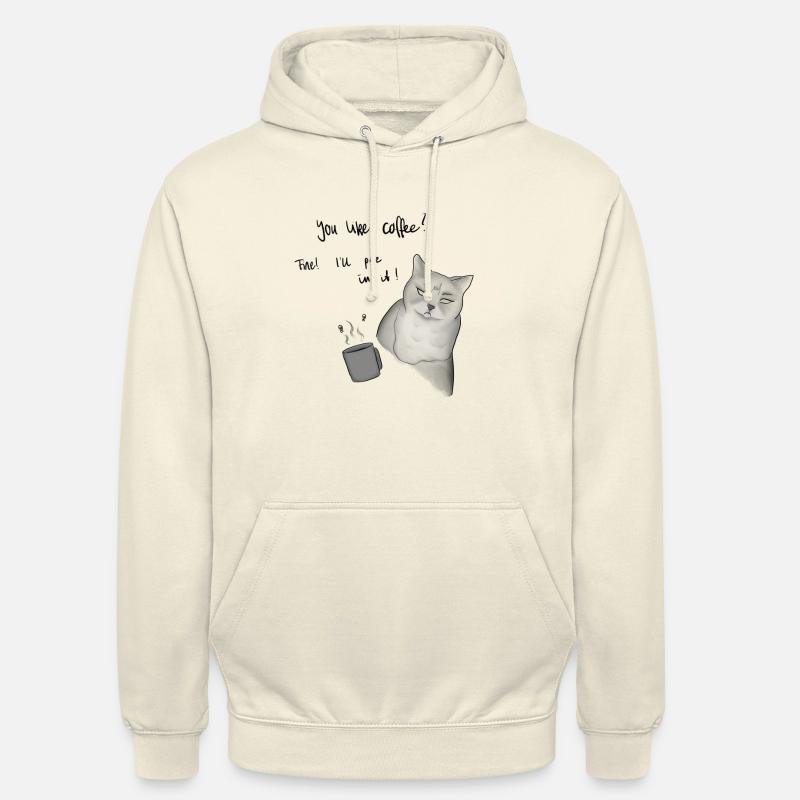 Coffy Cat mit Grumpy Note - Unisex Hoodie - Vanille-Milchshake