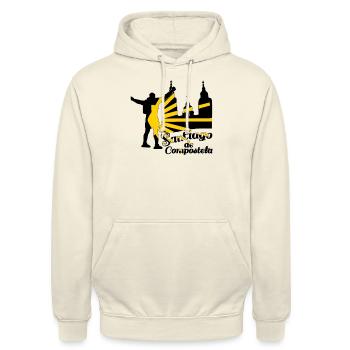 Camino Santiago Camino de Santiago Shell fait pèlerin - Sweat-shirt à capuche unisexe - vanille - Devant - Alina (178cm) & Michal (187cm)