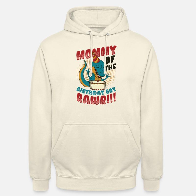 Dinosaure Maman d’Birthday Boy - Sweat-shirt à capuche unisexe - vanille