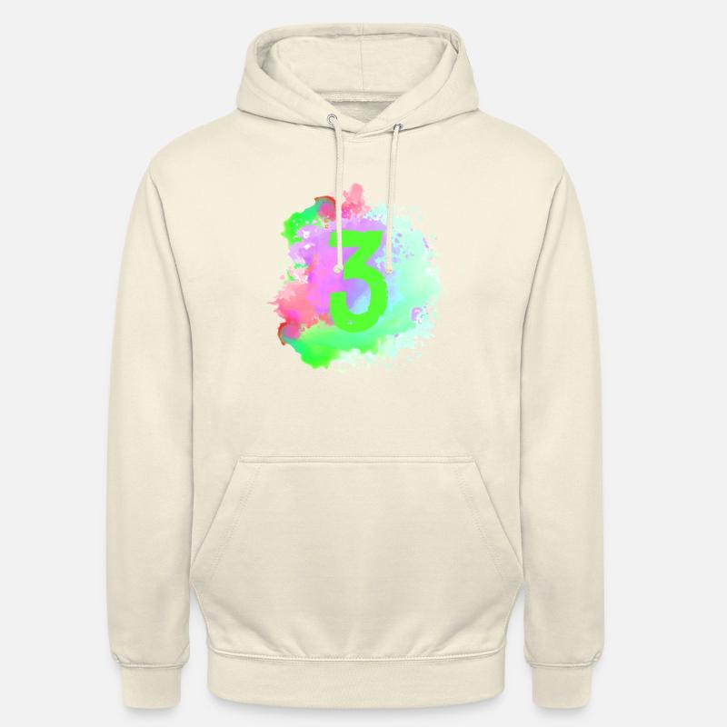 3 Nombre d’objets blob - Sweat-shirt à capuche unisexe - vanille