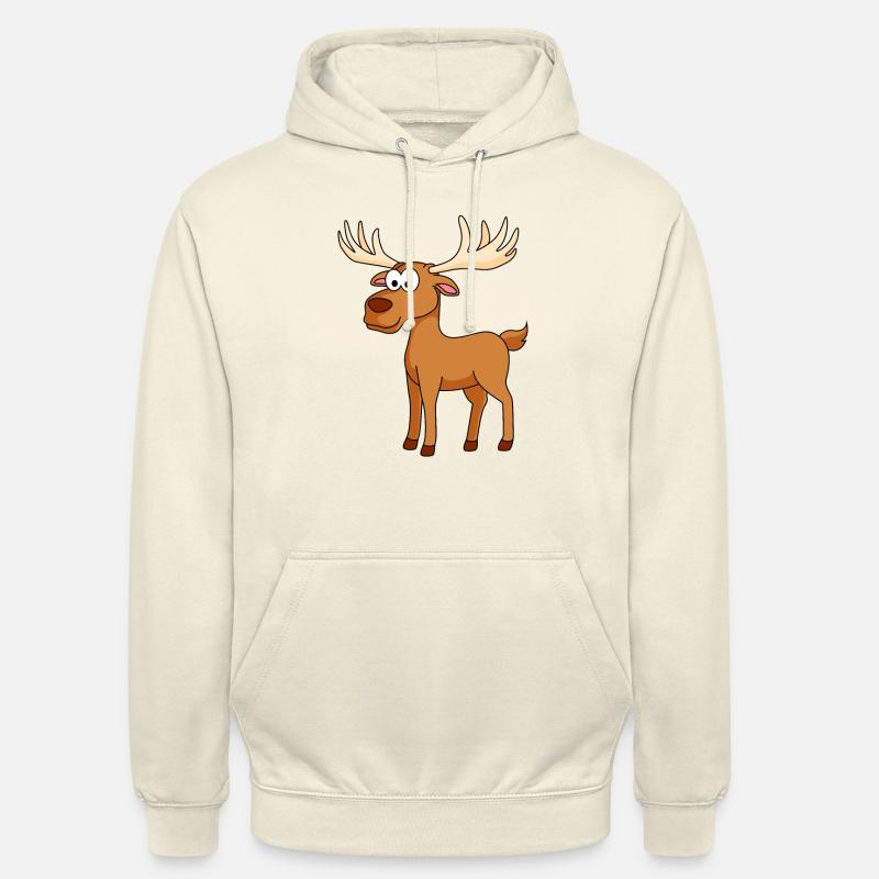 Moose Comic Animal - Sweat-shirt à capuche unisexe - vanille