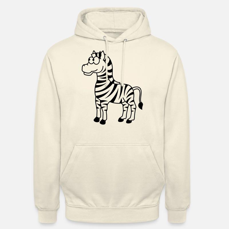 Zebra Comic Animal - Sweat-shirt à capuche unisexe - vanille