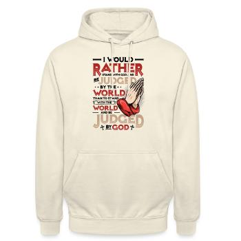 Steh bei Gott, Christliche Religion. - Unisex Hoodie - Vanille-Milchshake - Vorne - Alina (178cm) & Michal (187cm)