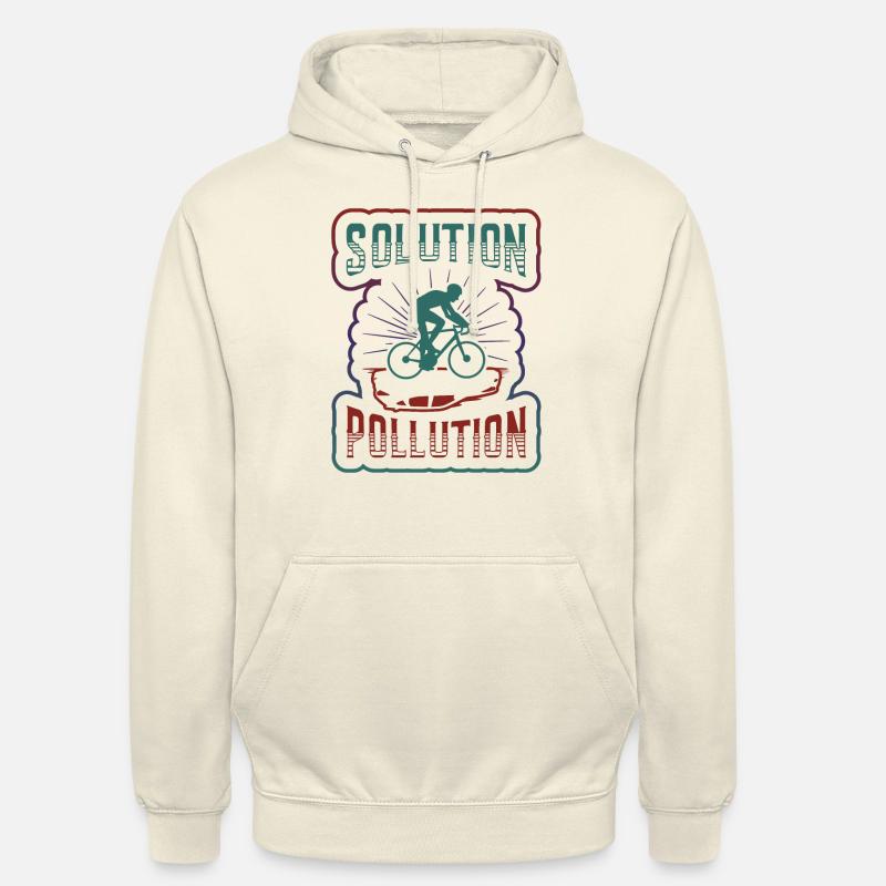 Polution Solution Environmental Protection Cycling. - Unisex Hoodie - vanilla
