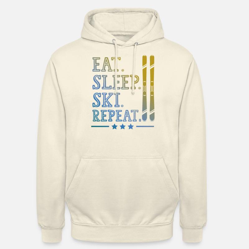 manger dormir ski répéter - Sweat-shirt à capuche unisexe - vanille