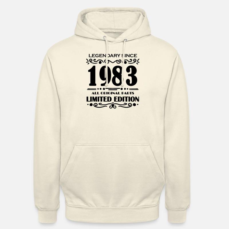1983 - Né 1983 - Année de construction 1983 - Sweat-shirt à capuche unisexe - vanille