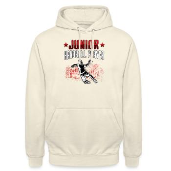 Handballeur Handballeur Junior Handballeuse - Sweat-shirt à capuche unisexe - vanille - Devant - Alina (178cm) & Michal (187cm)