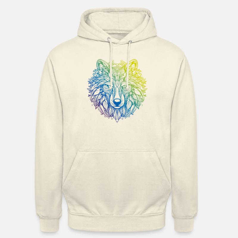 Wolf Mandala Boho - Unisex Hoodie - vanilla