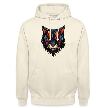 Katze Portrait - Unisex Hoodie - Vanille-Milchshake - Vorne - Alina (178cm) & Michal (187cm)