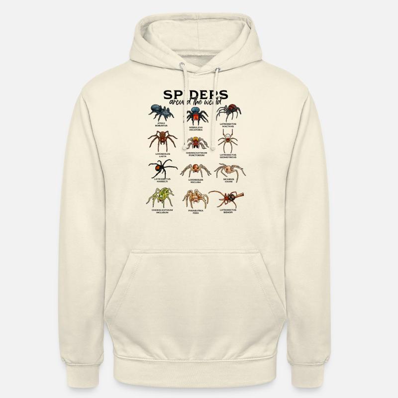 Araignées dans le monde - Araignées - Sweat-shirt à capuche unisexe - vanille