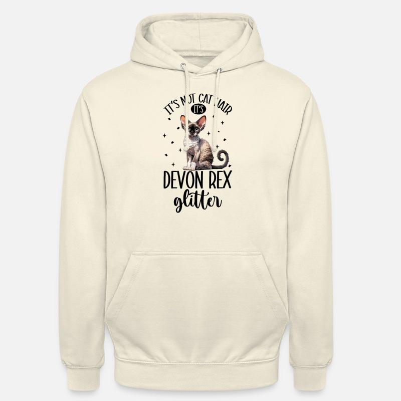 Katzen Glitzer - Devon Rex - Unisex Hoodie - Vanille-Milchshake