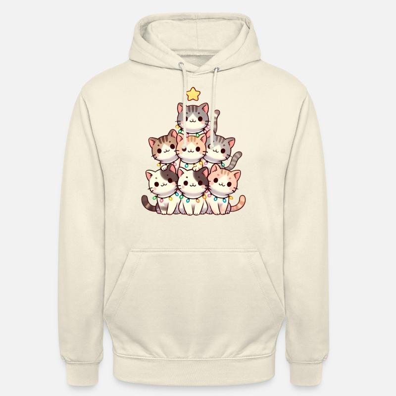 Weihnachtskratzbaum mit Lichtern - Unisex Hoodie - Vanille-Milchshake