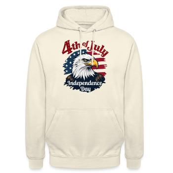 Amerika USA Adler 4th July Independence Day - Unisex Hoodie - Vanille-Milchshake - Vorne - Alina (178cm) & Michal (187cm)