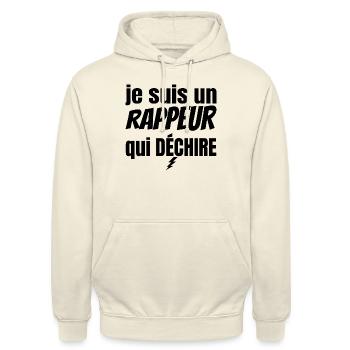 rappeur qui déchire - Sweat-shirt à capuche unisexe - vanille - Devant - Alina (178cm) & Michal (187cm)