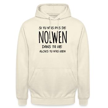 Si tu n as pas de Nolwen dans ta vie - Sweat-shirt à capuche unisexe - vanille - Devant - Alina (178cm) & Michal (187cm)