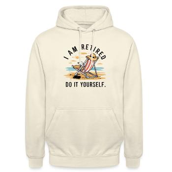 Je suis à la retraite. Faites-le vous-même ! - Sweat-shirt à capuche unisexe - vanille - Devant - Alina (178cm) & Michal (187cm)
