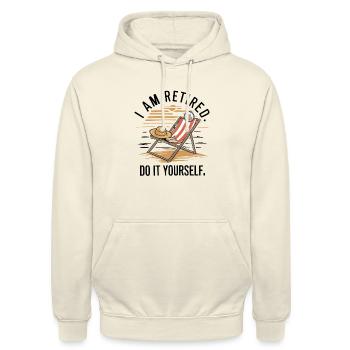 Je suis à la retraite. Faites-le vous-même ! - Sweat-shirt à capuche unisexe - vanille - Devant - Alina (178cm) & Michal (187cm)