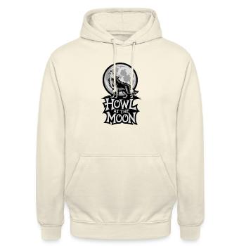 Vollmond – Howl at the Moon - Unisex Hoodie - Vanille-Milchshake - Vorne - Alina (178cm) & Michal (187cm)
