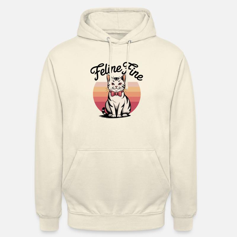 Feline Fine – Chat Sunset Rétro - Sweat-shirt à capuche unisexe - vanille
