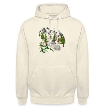 Trains Chemins de fer - Sweat-shirt à capuche unisexe - vanille - Devant - Alina (178cm) & Michal (187cm)