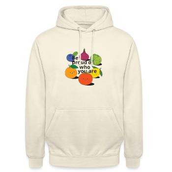 Proud Produces for Pride - Unisex Hoodie - vanilla - Front - Alina (178cm) & Michal (187cm)